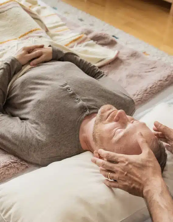 Hands-on reiki energy healing session for Manhattan Beach clients at Word of Mouth
