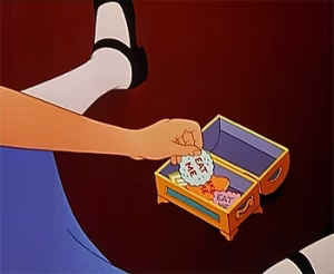 Cartoon of a hand offering a small open box